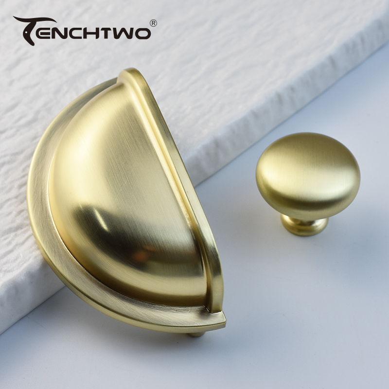 Furniture Rotating Hardware - Puxador de móveis de latão escovado,