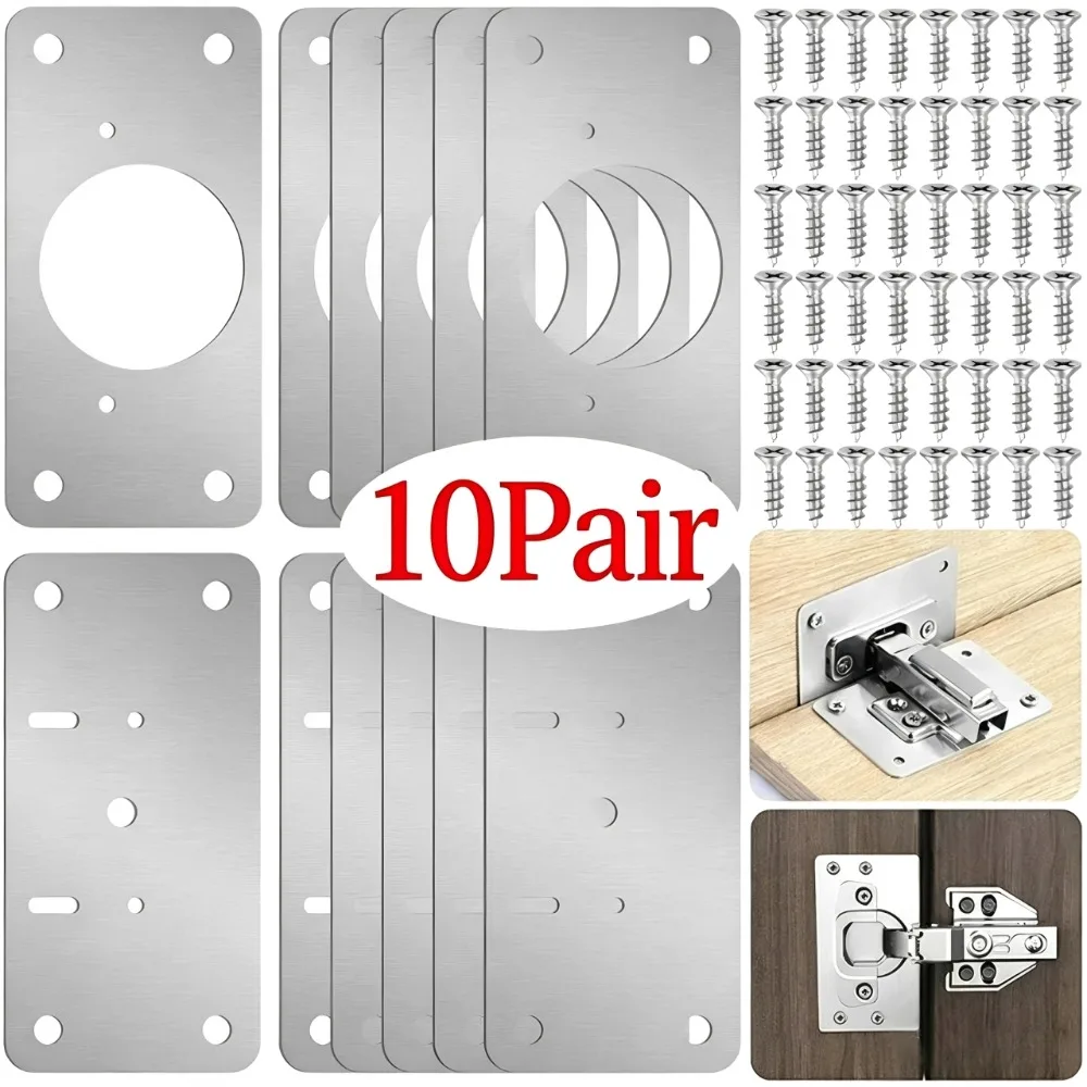 Cabinet Hinge Overlay - 10/1 Pares de Placas de Reparo